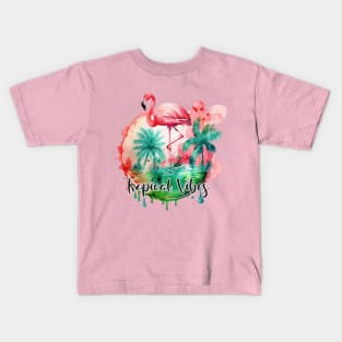 Watercolor Flamingo Kids T-Shirt